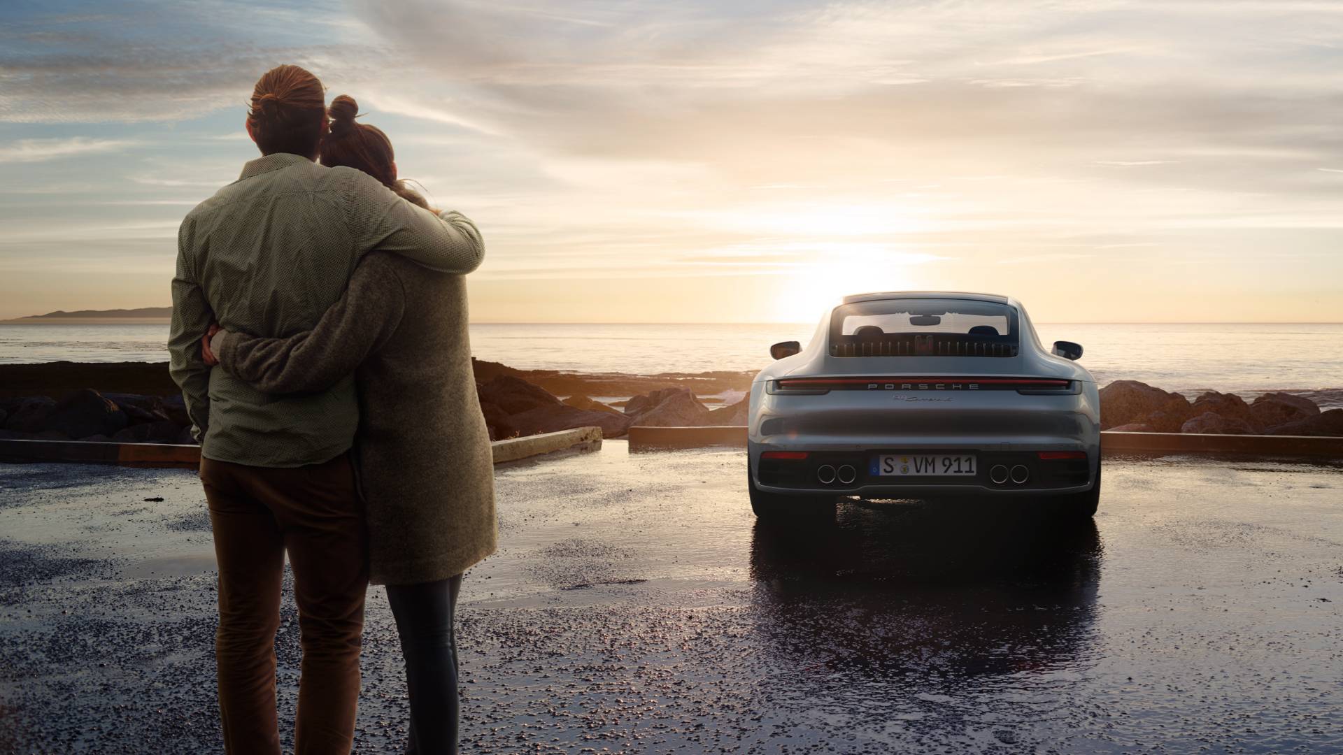 Porsche 911 am Strand