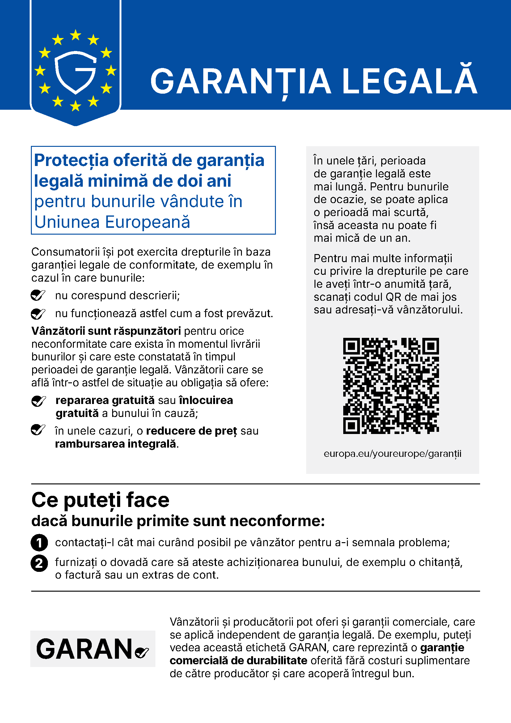 Drepturi legale de garanție